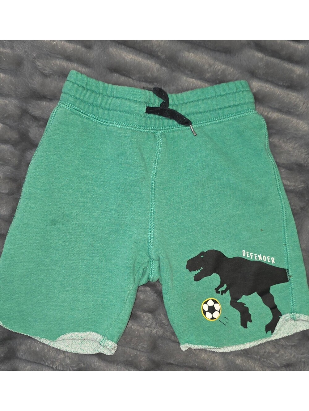 Boys Green Dinosaur Soccer Shorts